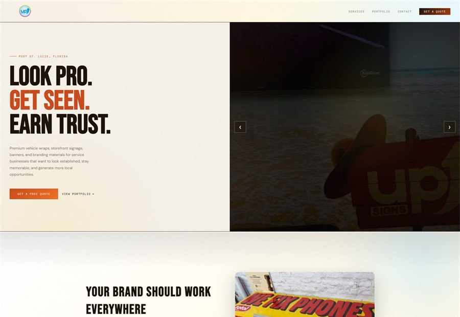 Website Up Signs desenvolvido pela Nix Dev Code